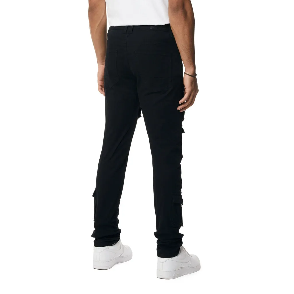 10 Pocket Slim Twill Pants - Black