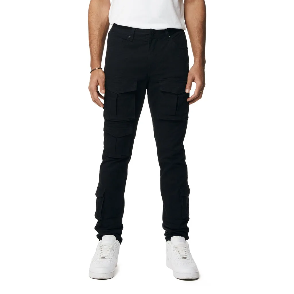 10 Pocket Slim Twill Pants - Black