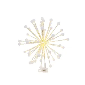 13.7"H Electric Led Lighted Starburst Tree Topper, 200 Warm White Led Lights