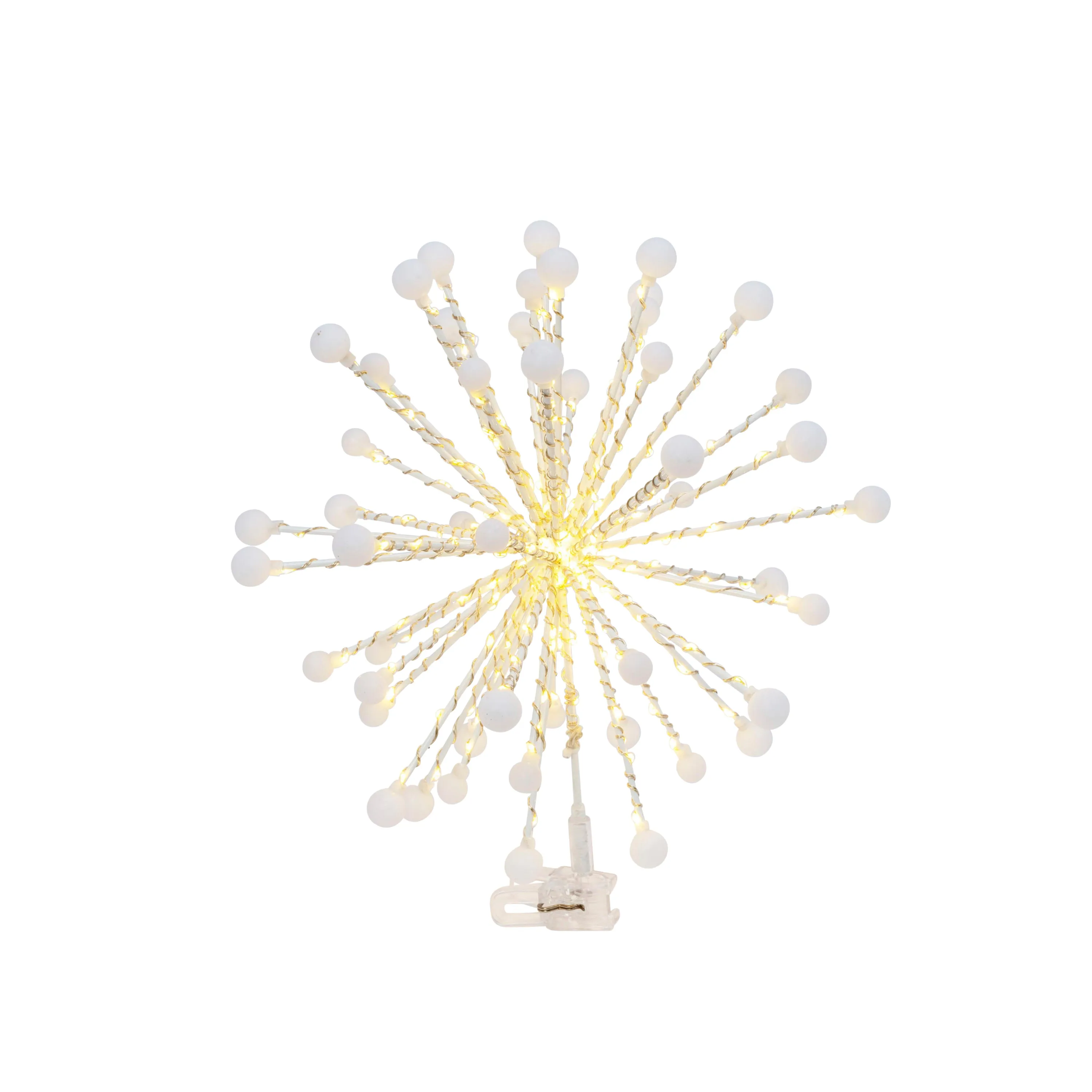 13.7"H Electric Led Lighted Starburst Tree Topper, 200 Warm White Led Lights