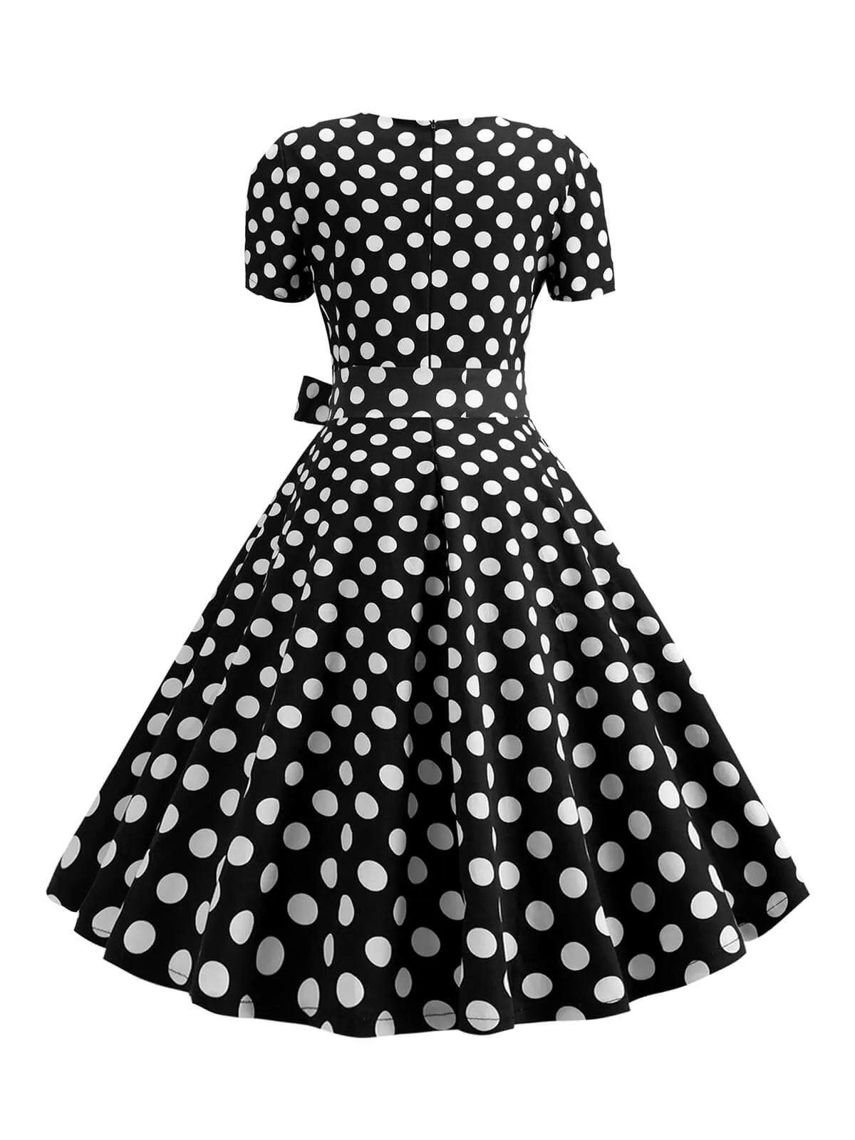 1950s Square Neck Short Sleeves Dress