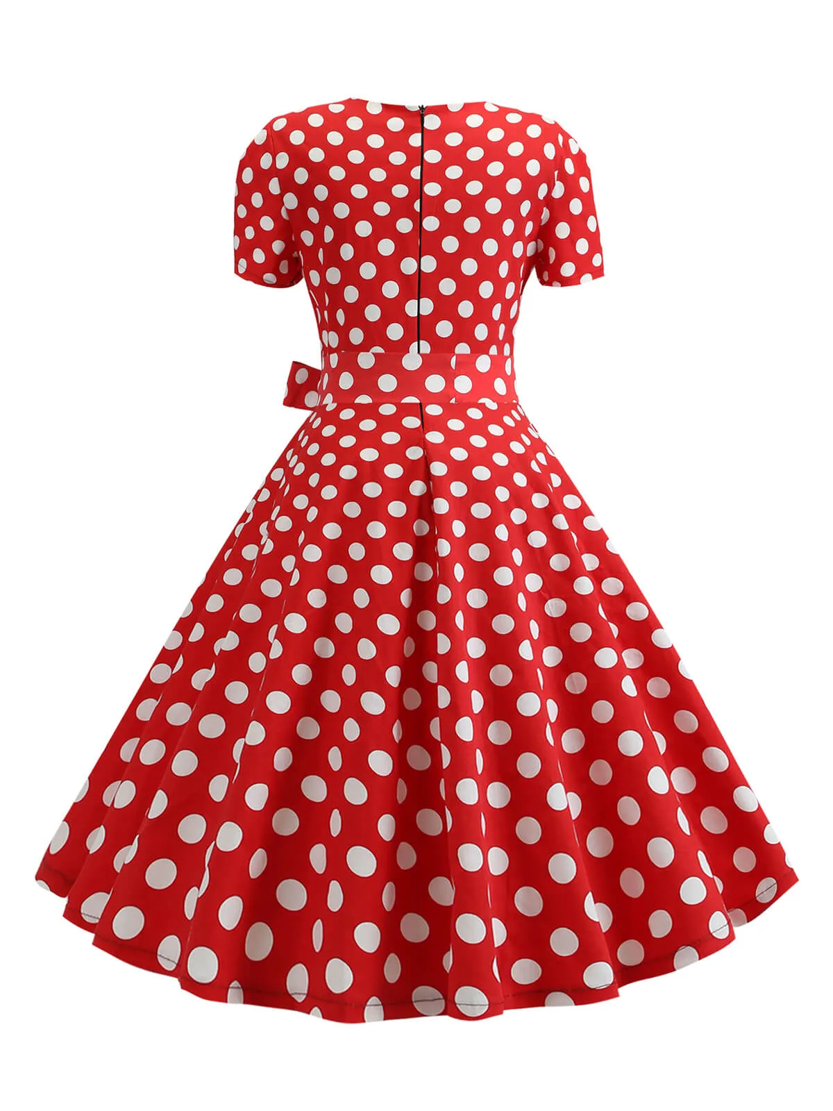 1950s Square Neck Short Sleeves Dress