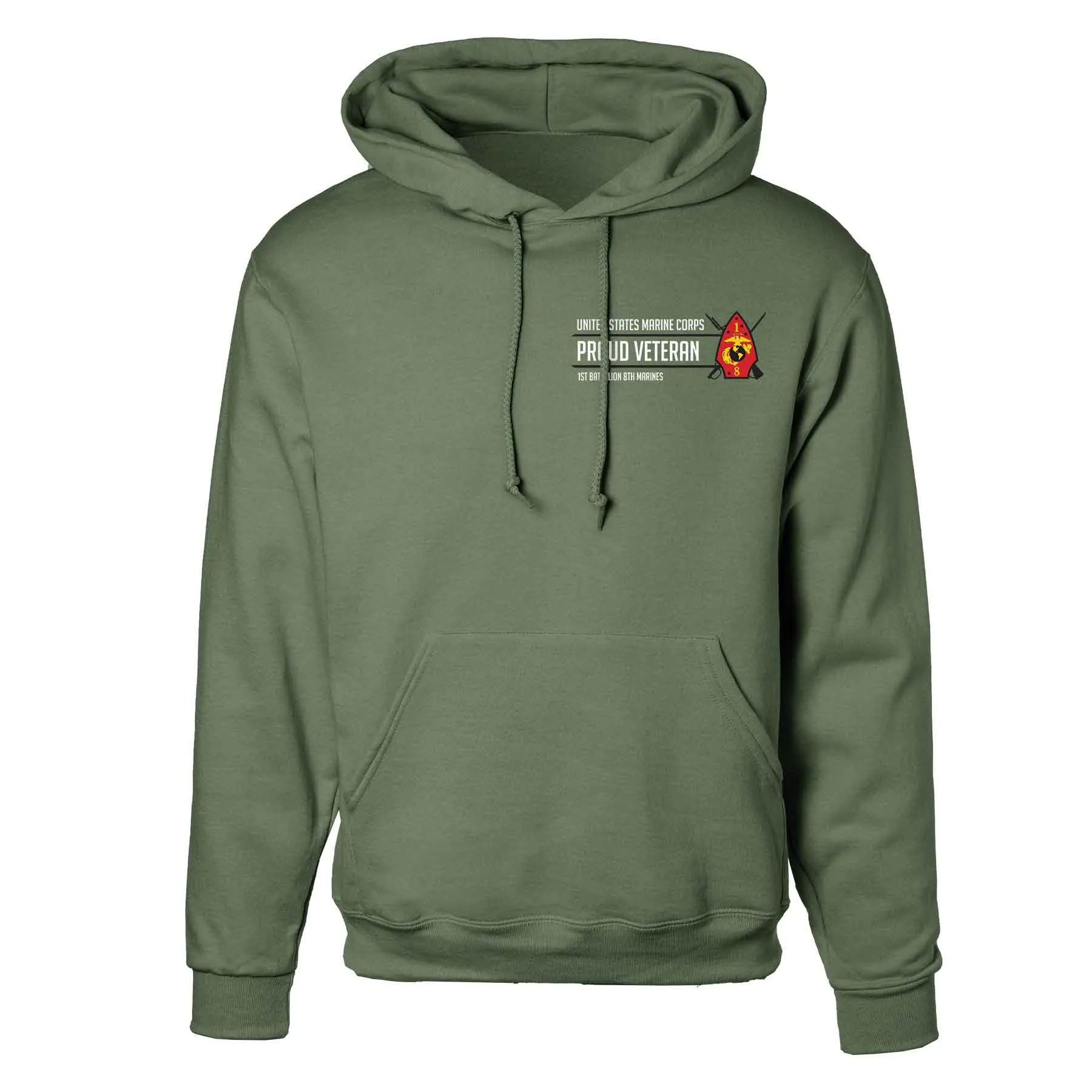 1st Battalion 8th Marines Proud Veteran Hoodie