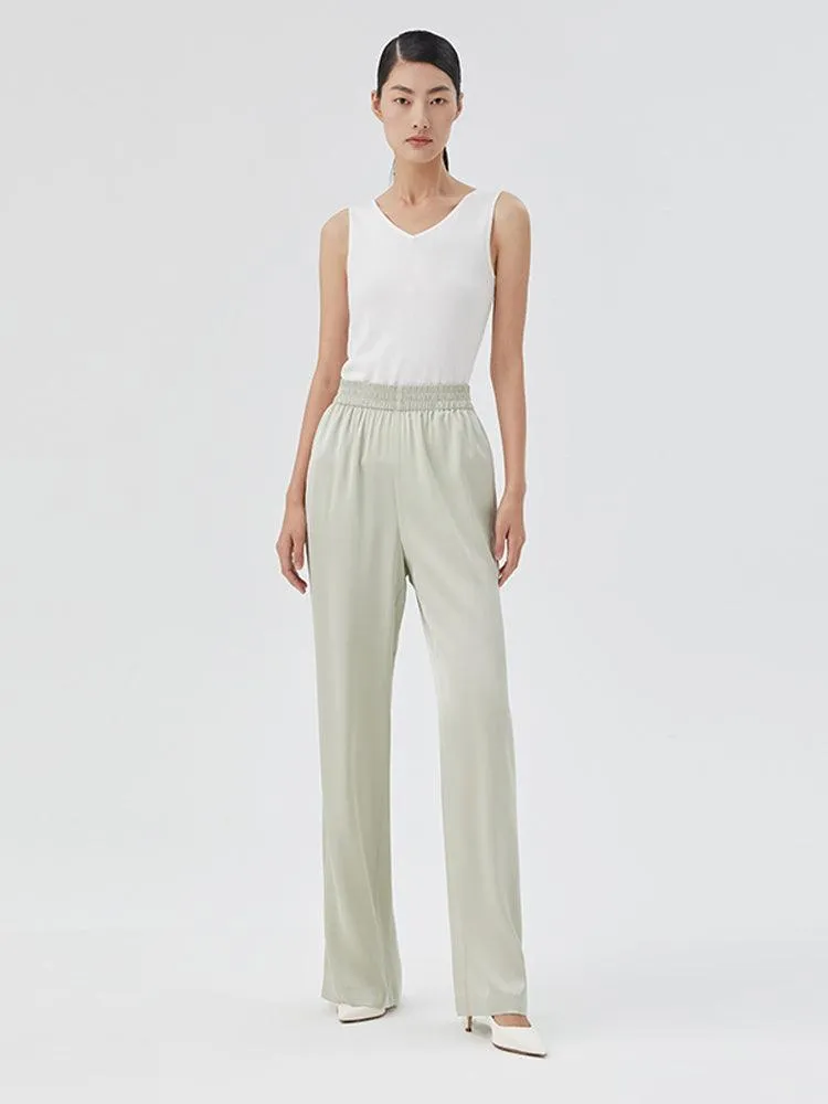 22 Momme Silk Straight Pants