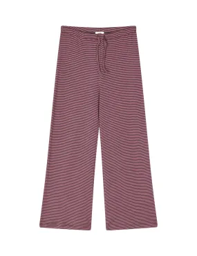 2x2 Cotton Stripe Verona Pants, Rosin/Carmine Rose