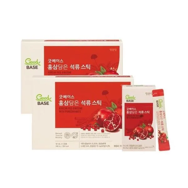 3 Boxes Good Base Korean Red Ginseng Pomegranate Sticks Royal 10ml x 30 Pouches Healthy Foods Korean Traditional Beauty Supplements