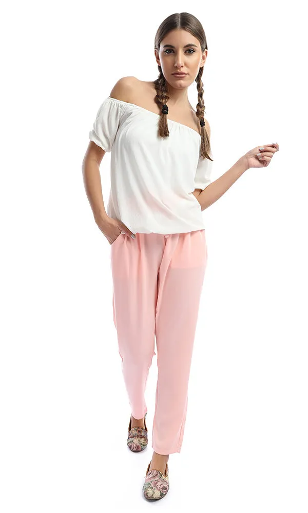 47969 Solid Regular Salmon Pants