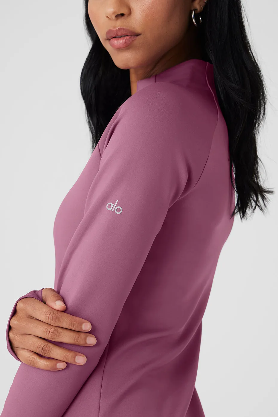 Airlift Winter Warm 1/4 Zip Long Sleeve - Soft Mulberry