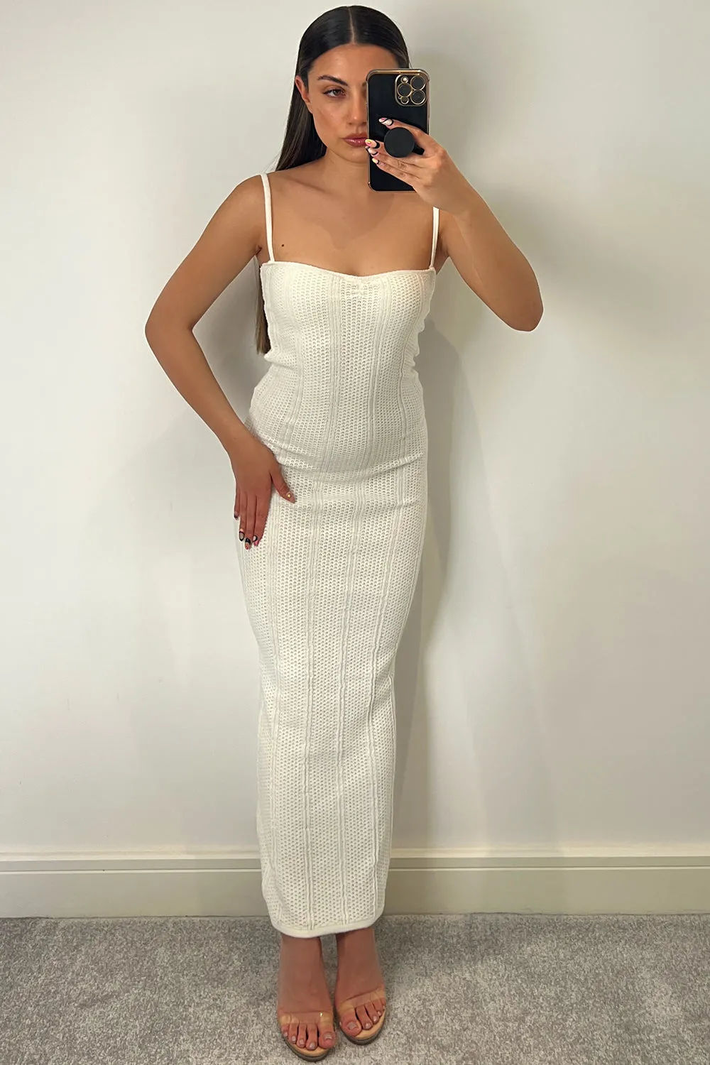 Arabelle Cream Knitted Maxi Dress