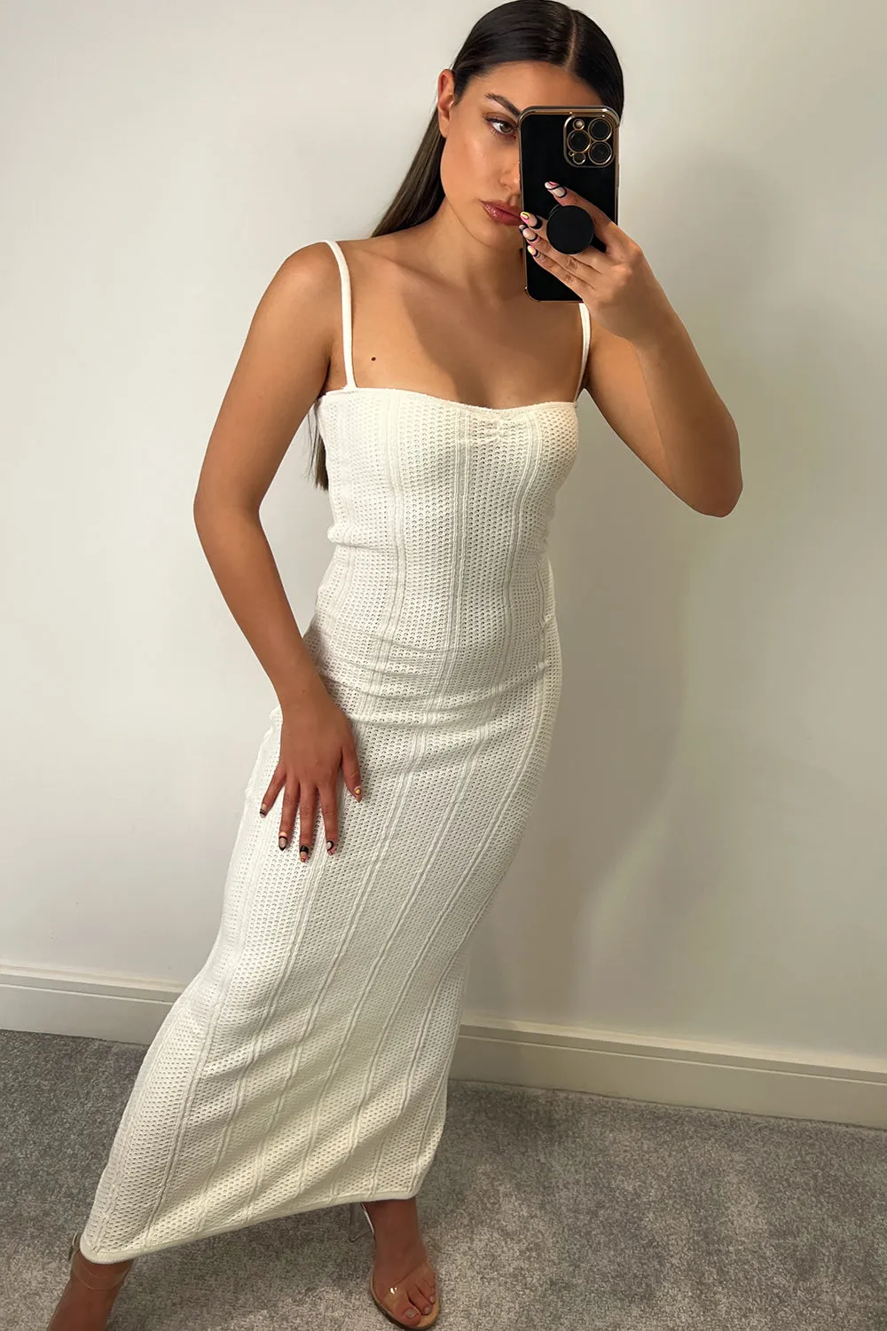 Arabelle Cream Knitted Maxi Dress