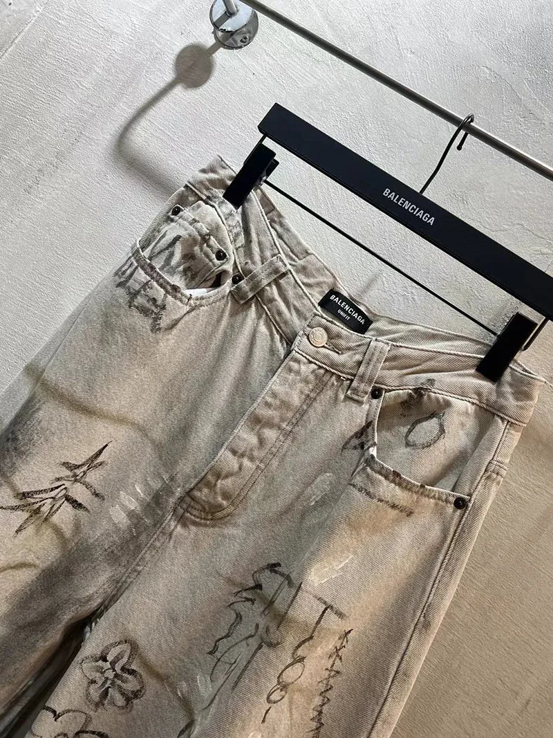 Balenciaga Graffiti Denim Pants