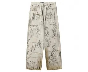 Balenciaga Graffiti Denim Pants