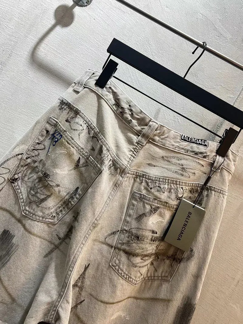 Balenciaga Graffiti Denim Pants