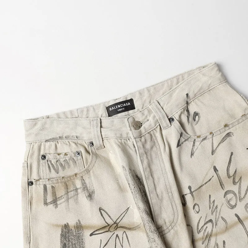 Balenciaga Graffiti Denim Pants