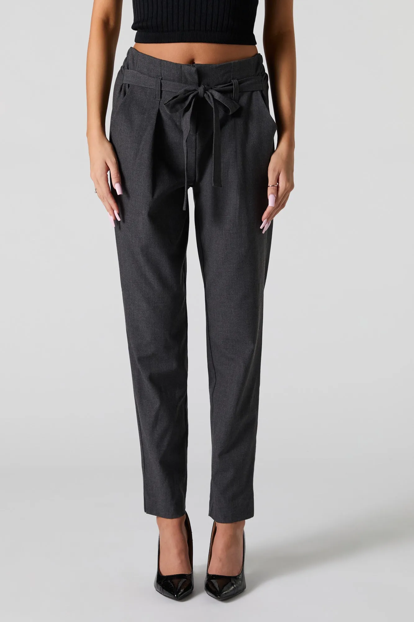 Belted Slim Dress Pant