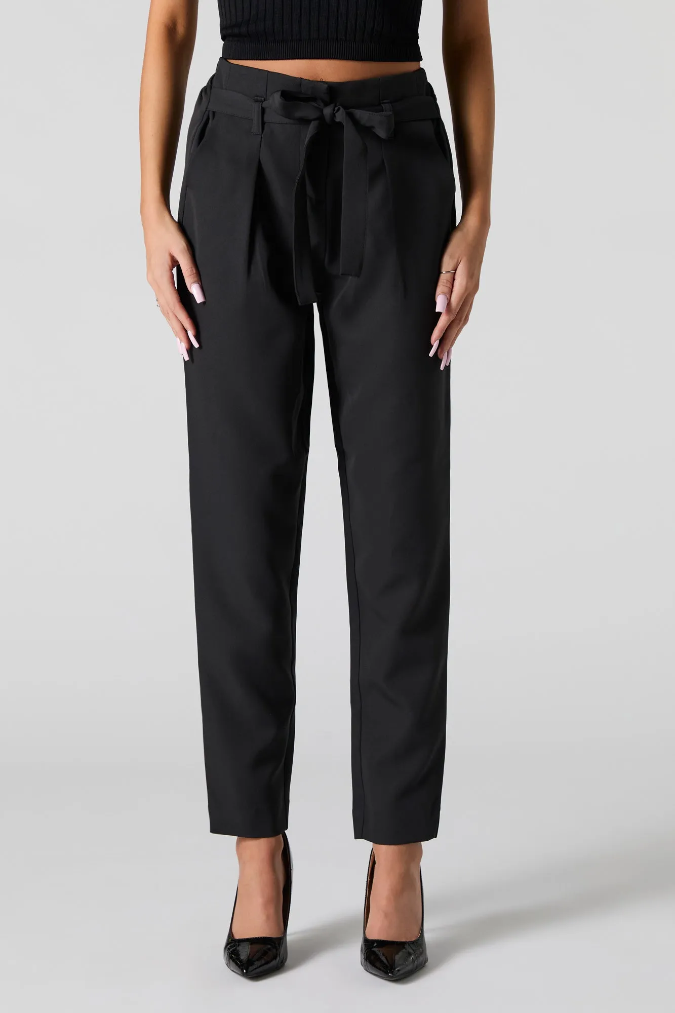 Belted Slim Dress Pant