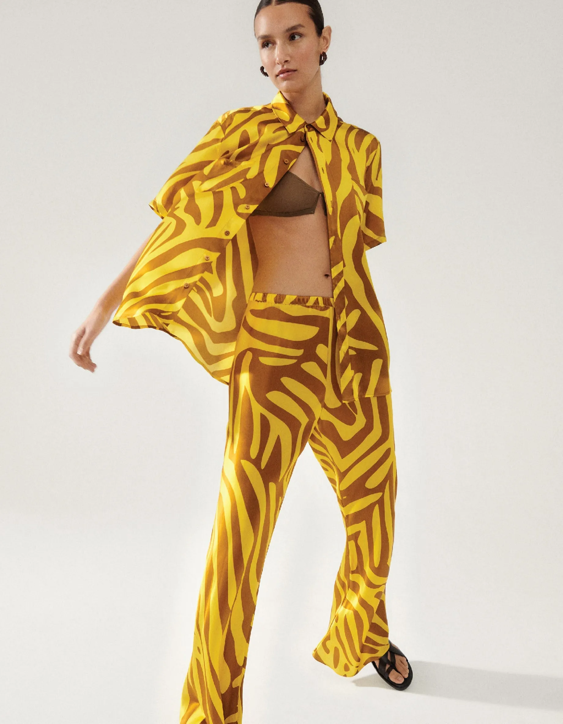 Bias Cut Pants - Tiger Matisse