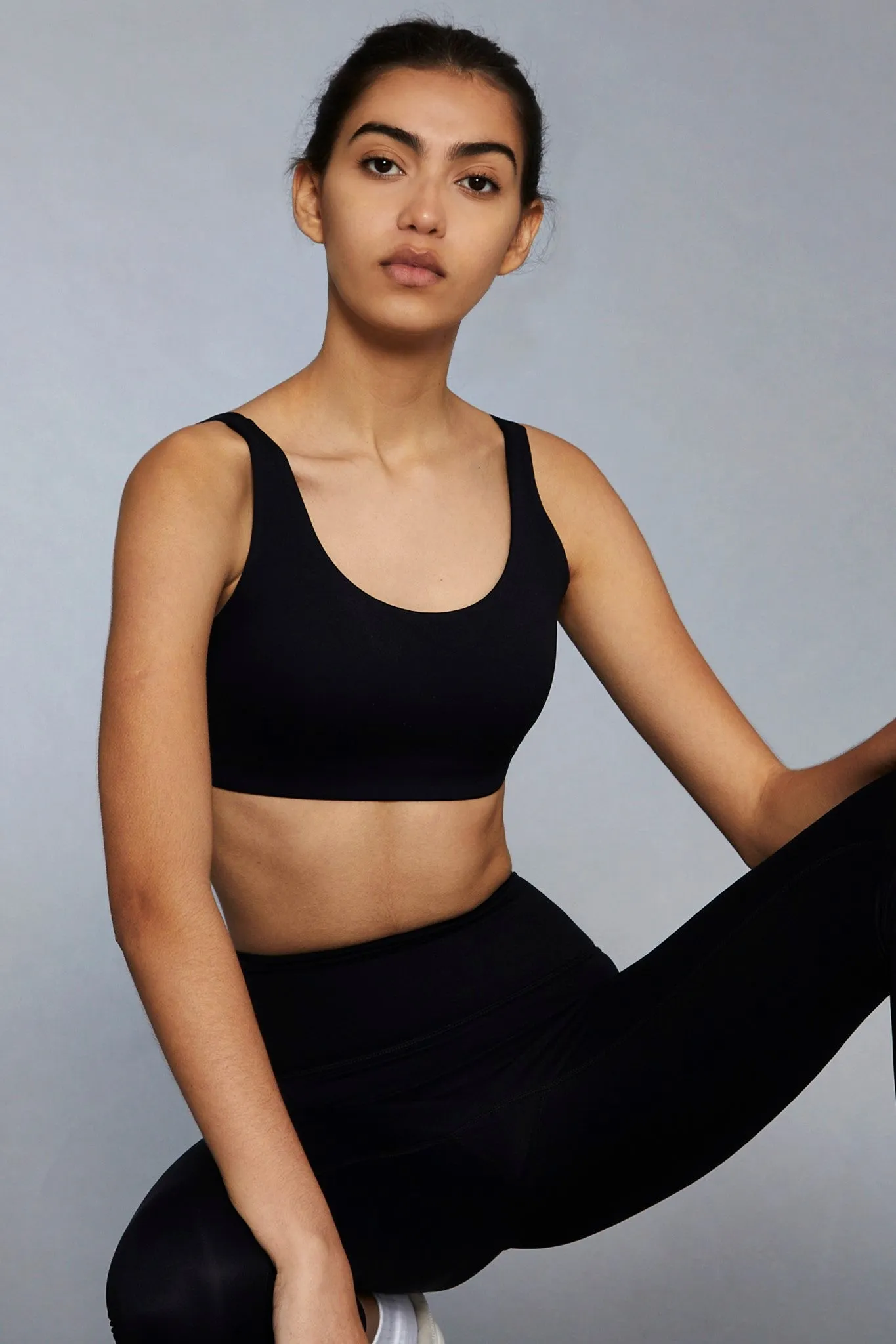 Black Scoop Back Sports Bra