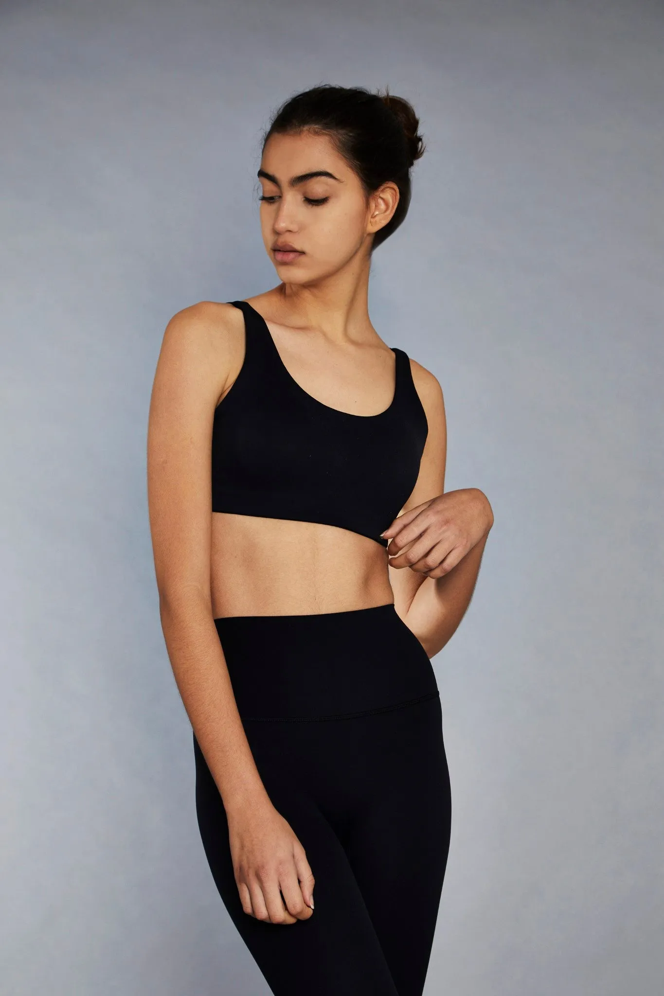 Black Scoop Back Sports Bra