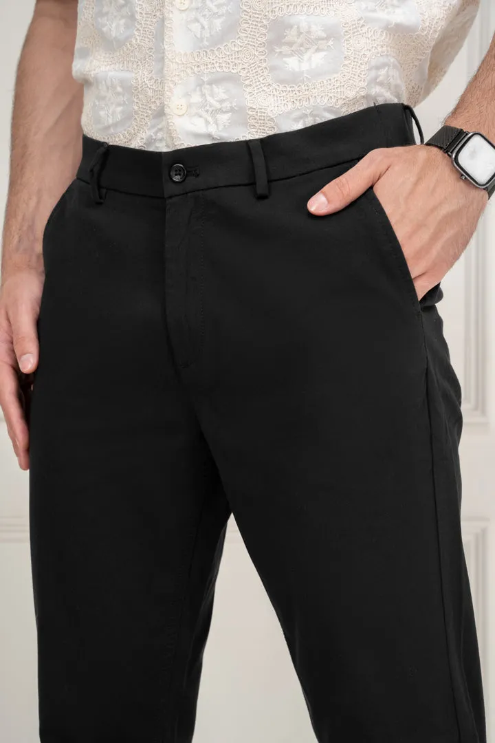 Black Slim Fit Stretch Chino Pants