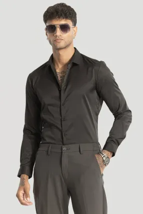 Black Slim Fit Stretch Shirt