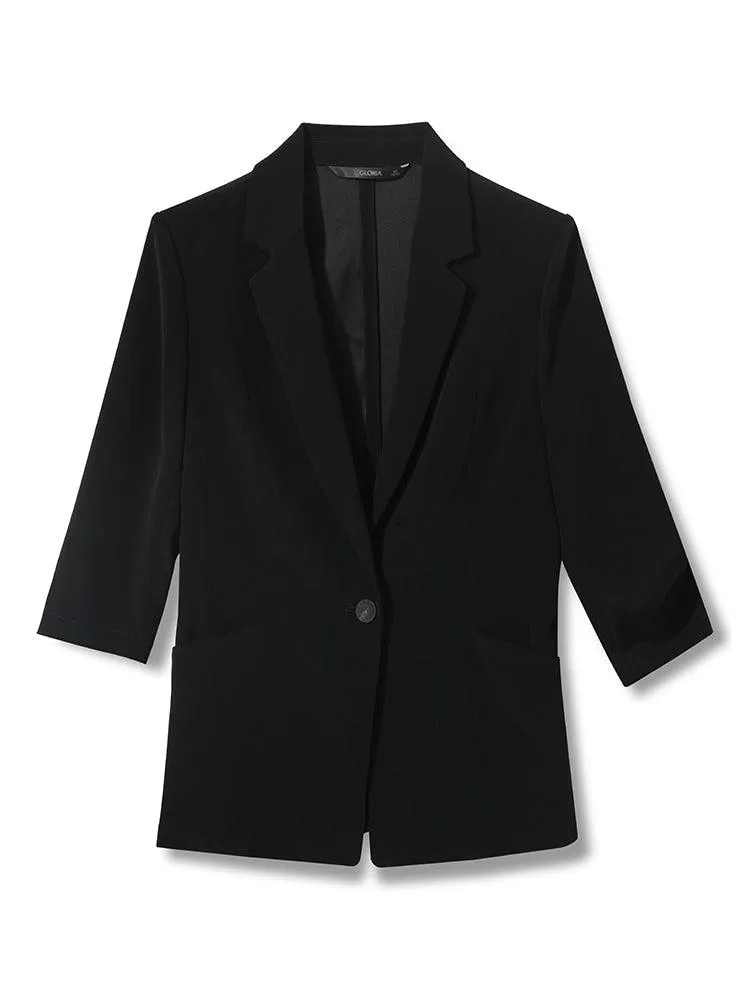 Black Triacetate Slim Fit Blazer