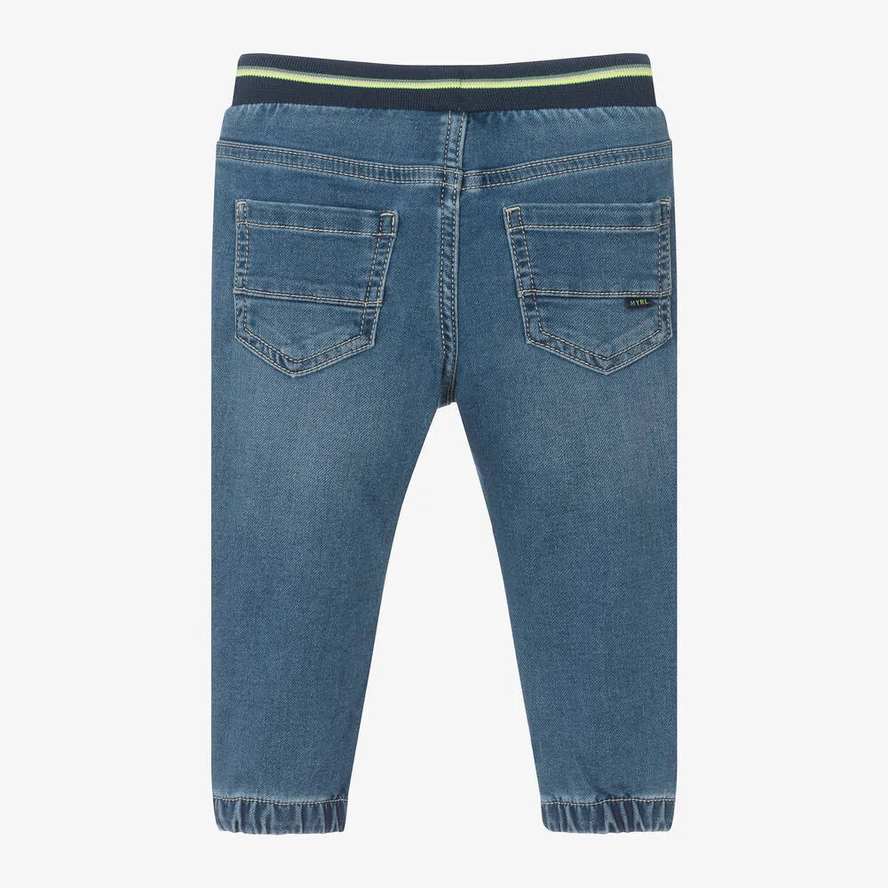 Blue Cotton Denim Pants