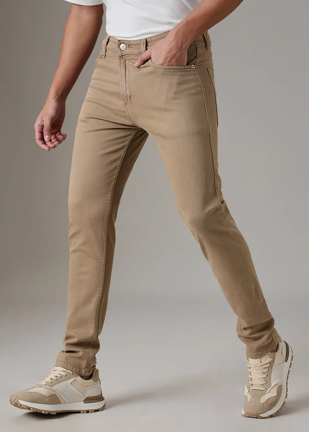 Brown Slim Fit Denim