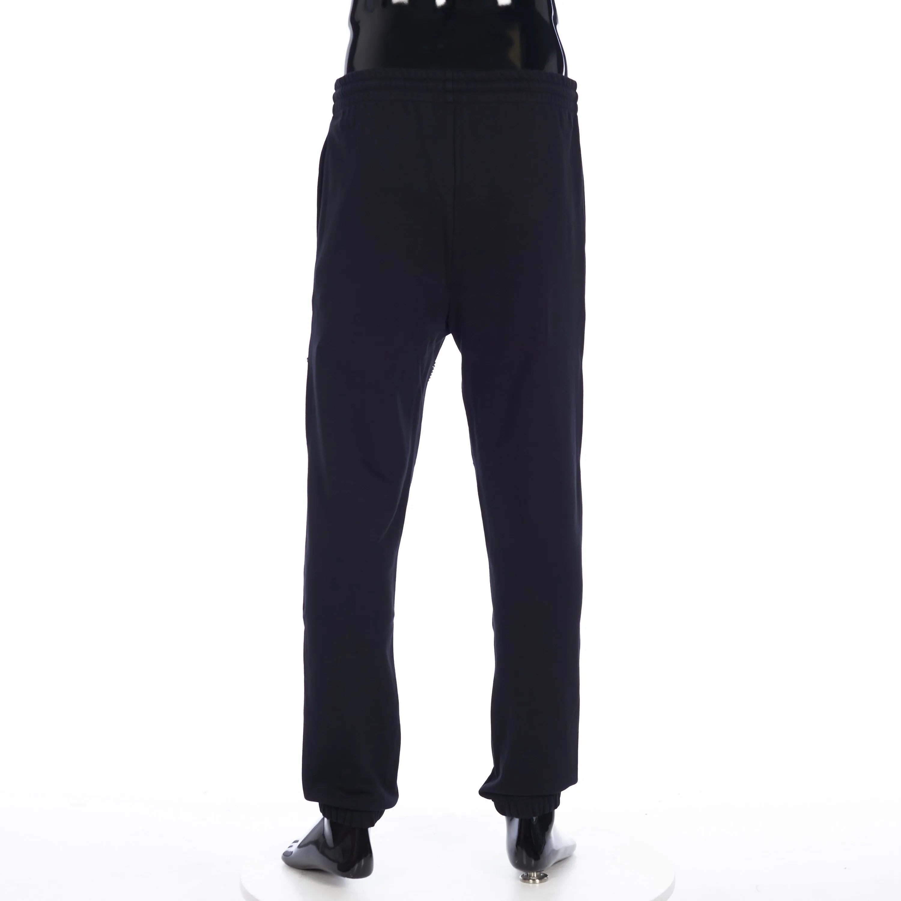 Chains Track Pants in Black Cotton Fleece