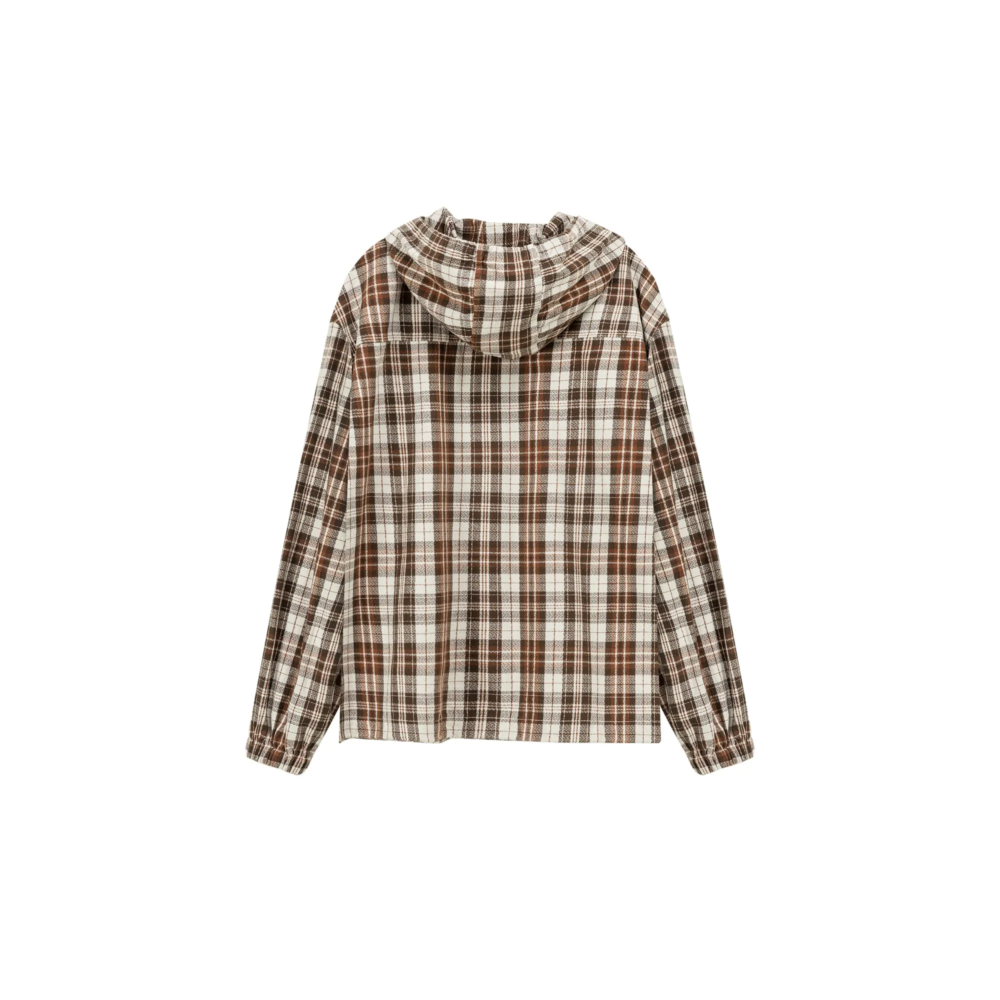 Checked Hooded String Shirt