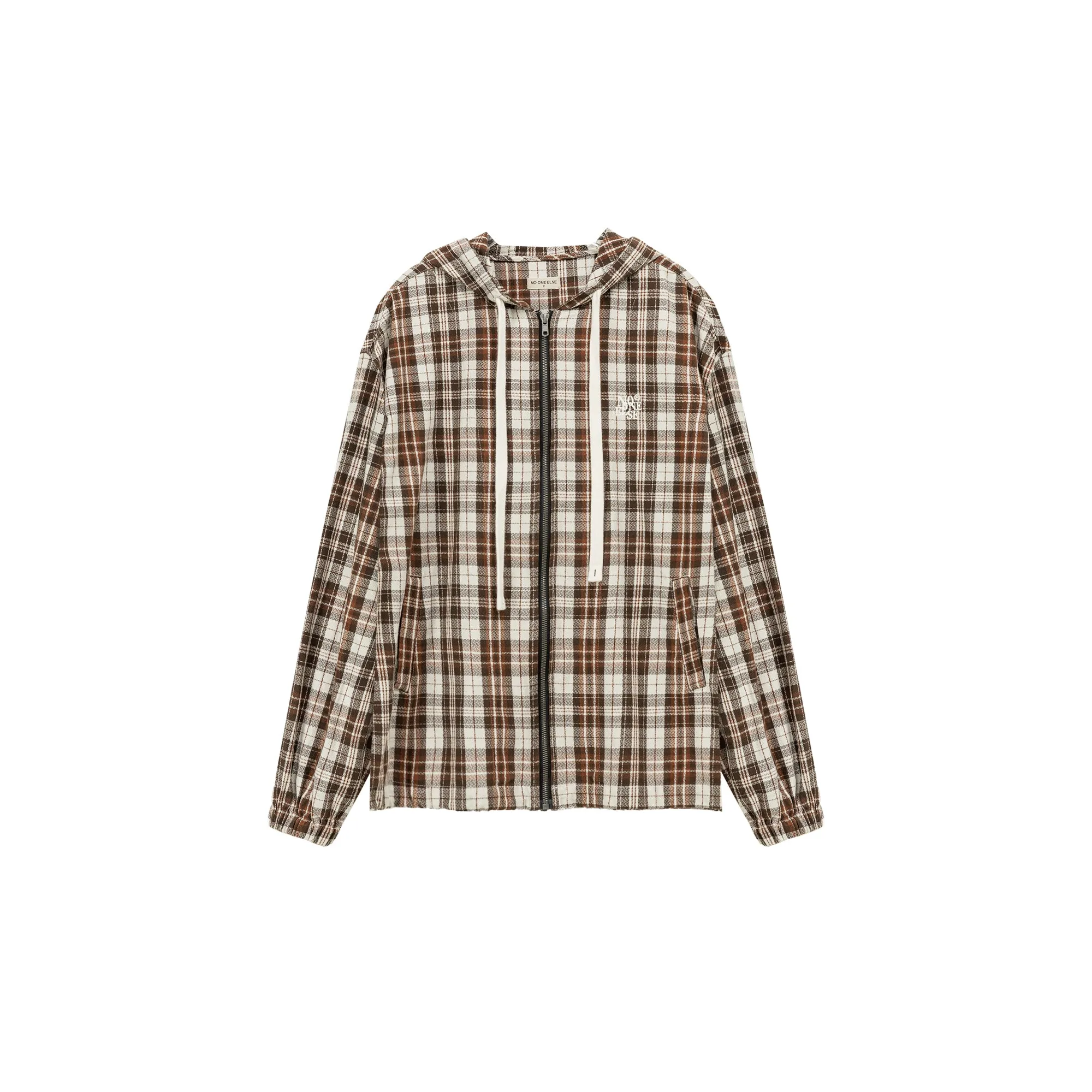 Checked Hooded String Shirt