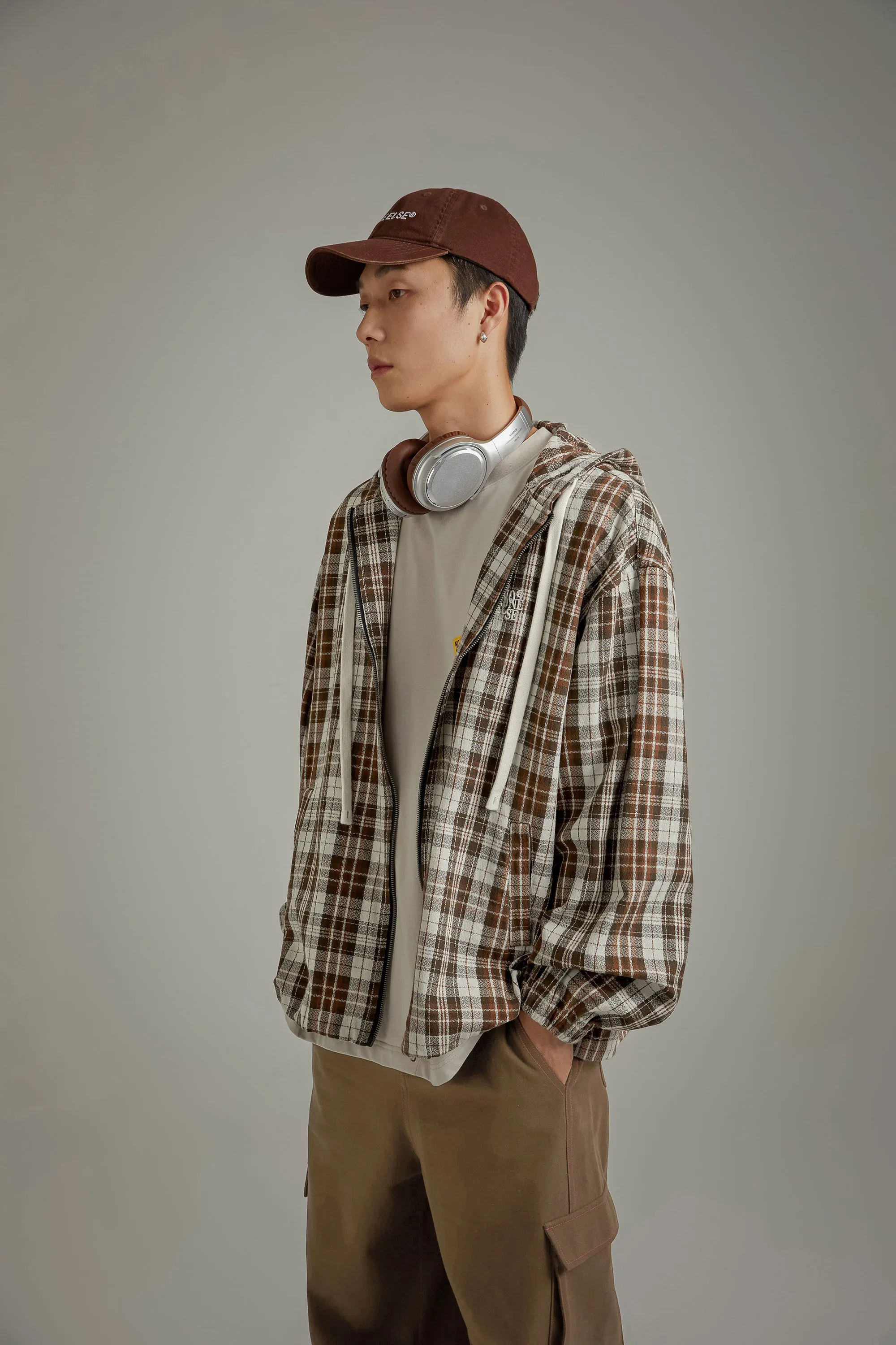 Checked Hooded String Shirt