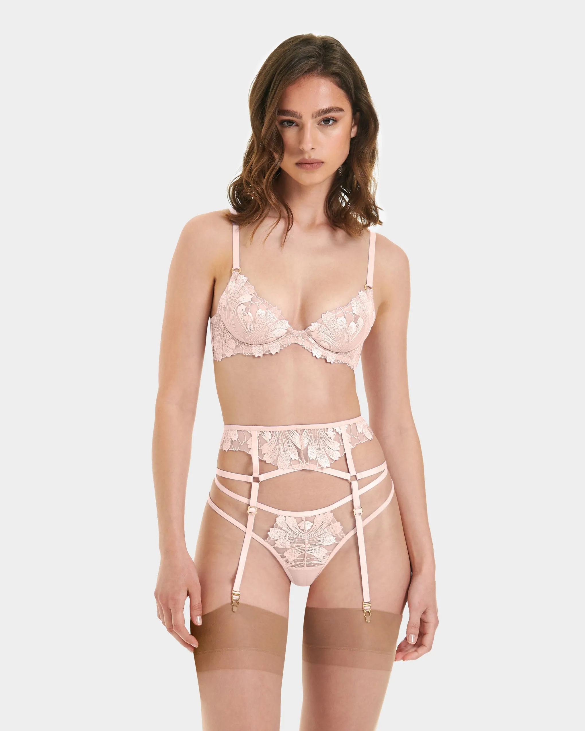 Colette Suspender Harness Pearl Pink