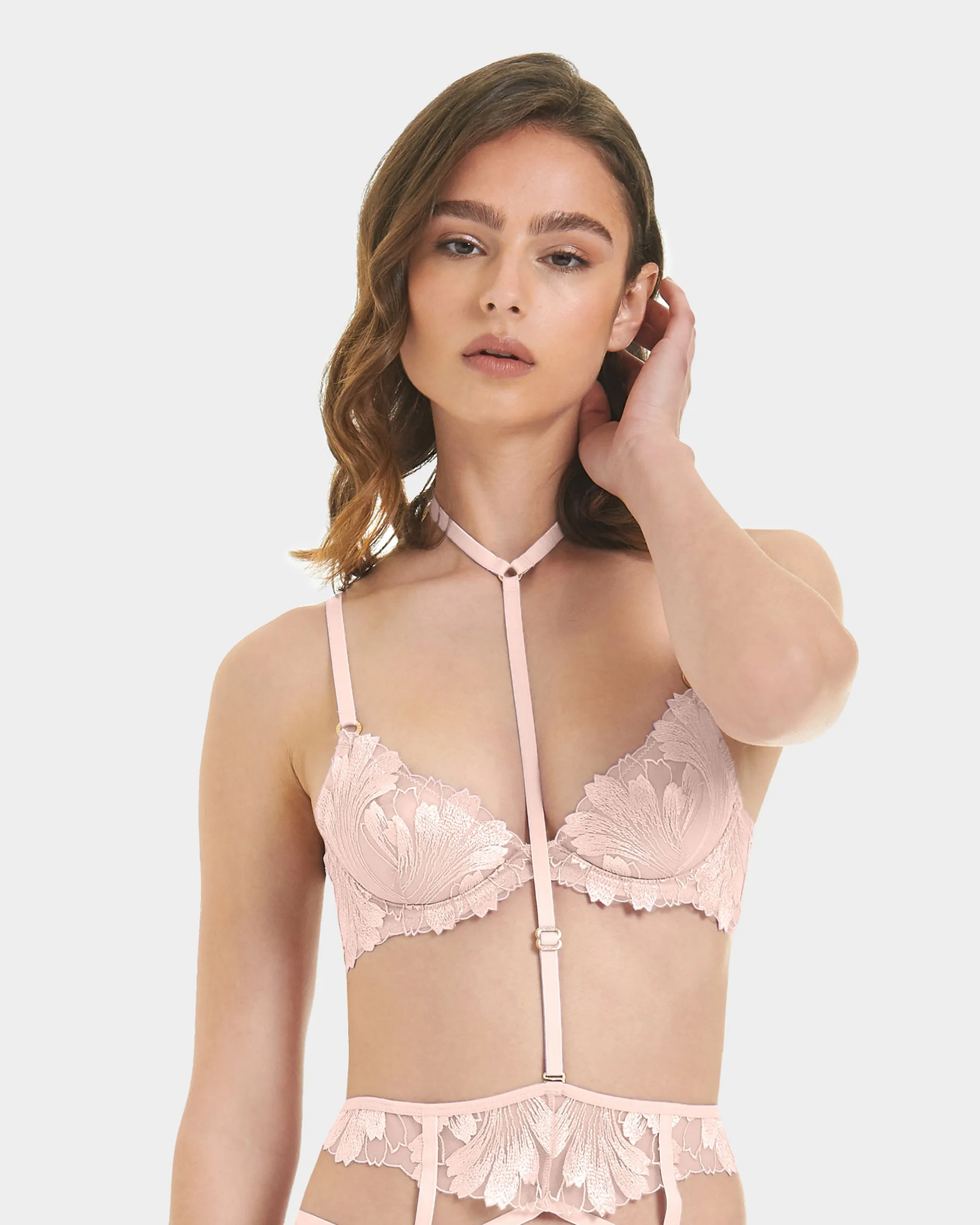 Colette Suspender Harness Pearl Pink