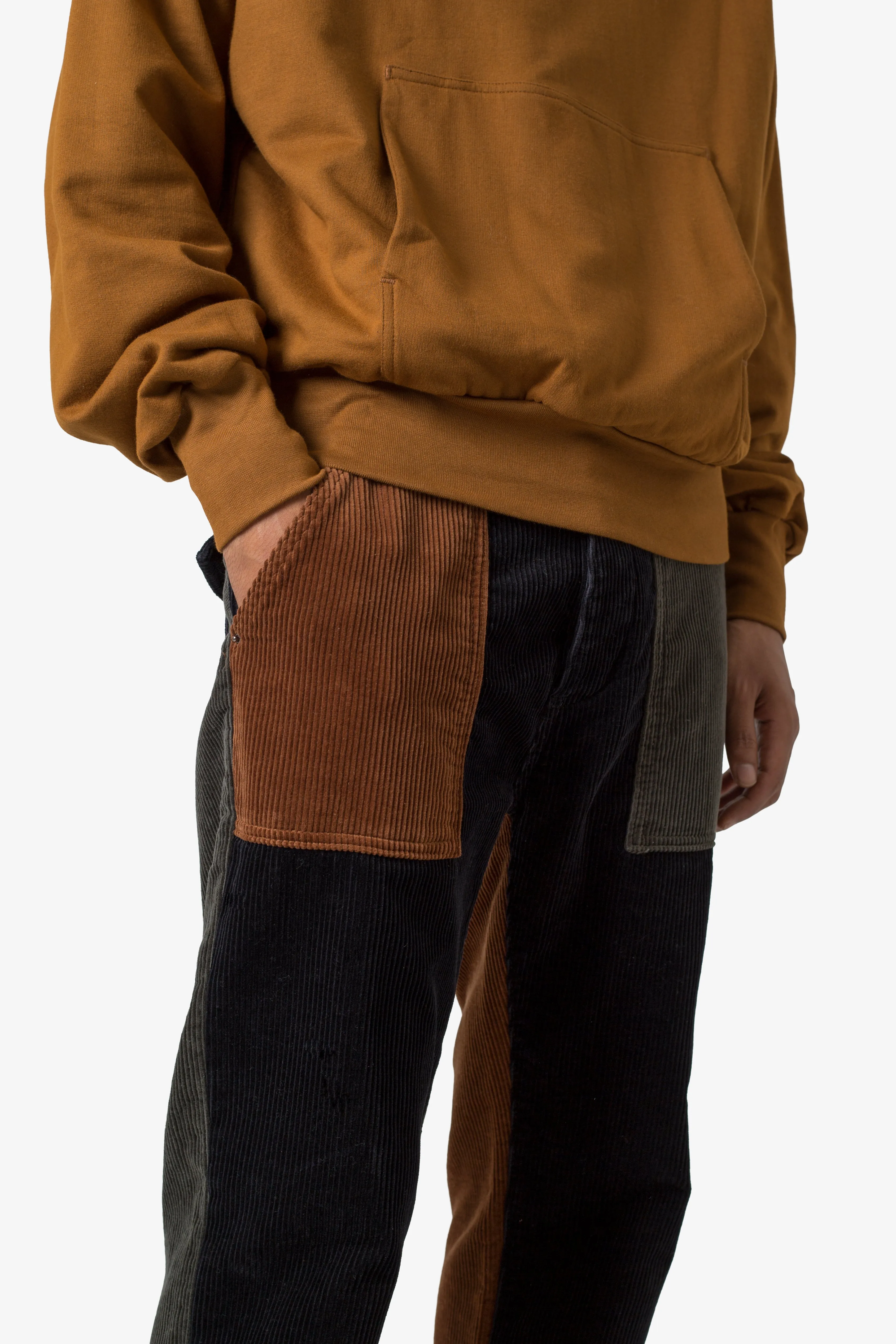 Color Block Corduroy Pants - Multi