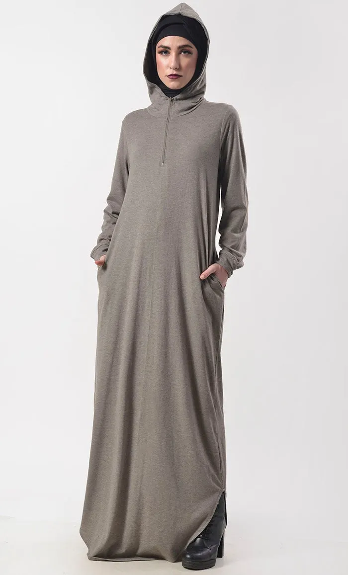 Comfortable Warm Hoodie Abaya With Pockets