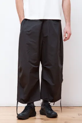 Cotton Nylon Wide Capri Pants Black