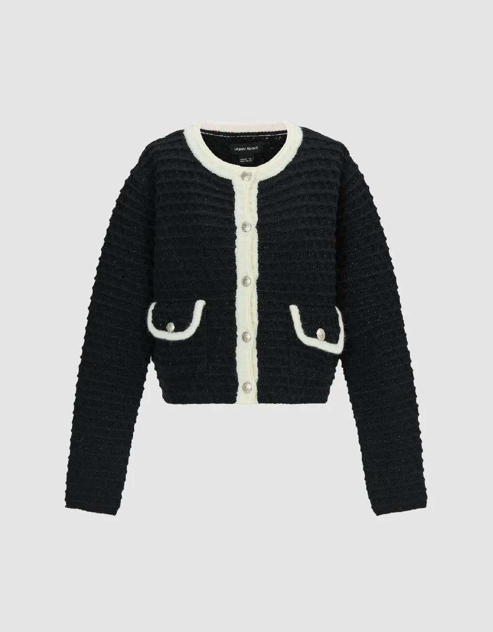 Crew Neck Knitted Cardigan