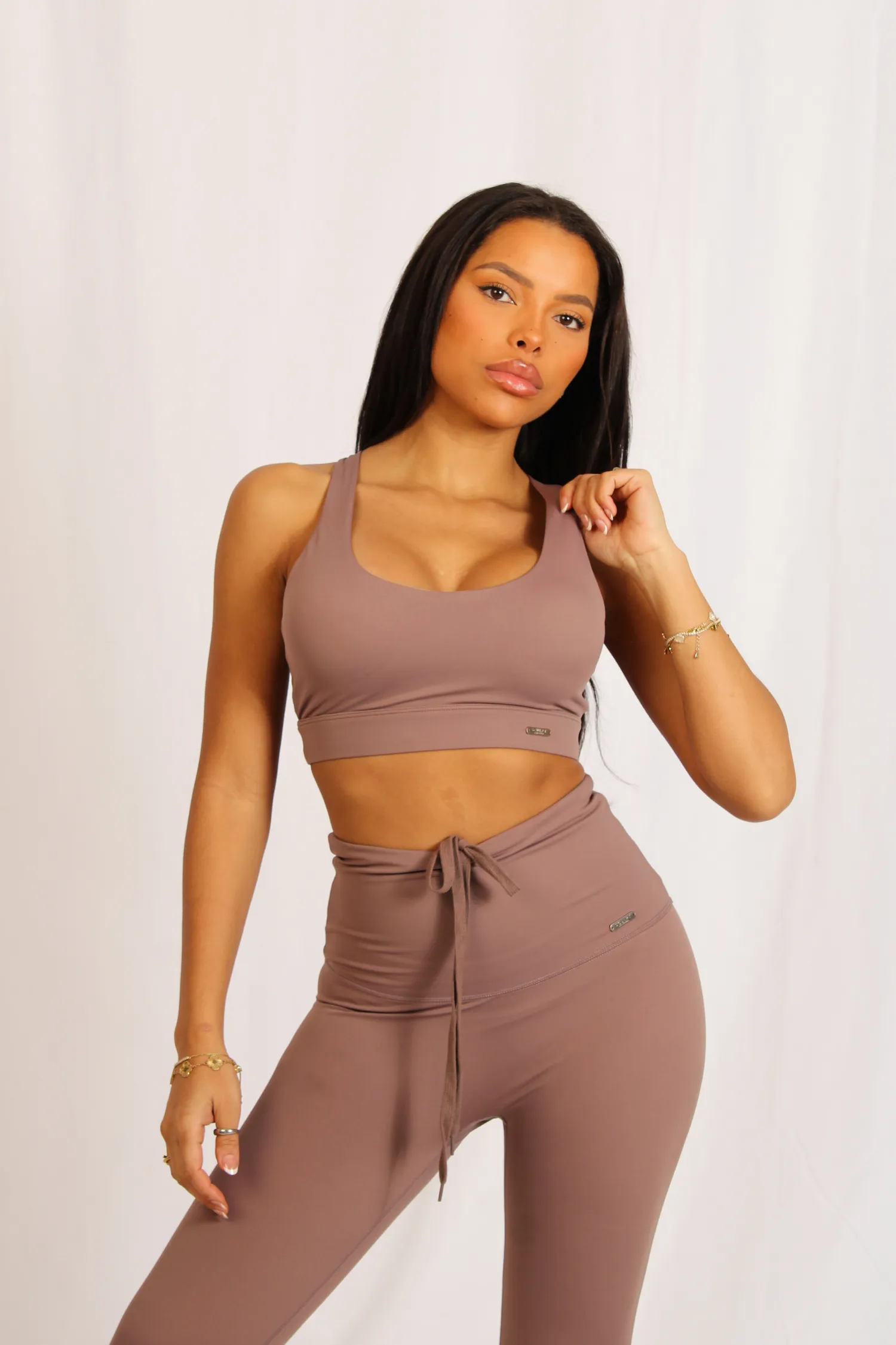 Cross Back Sports Bra Mocha