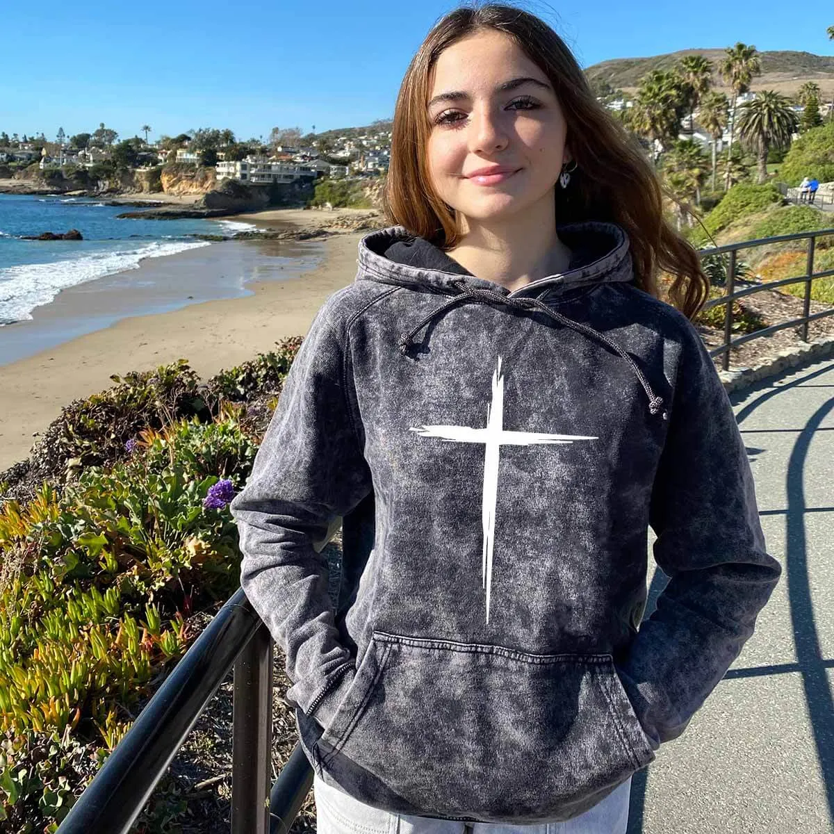 Cross Mineral Wash Sweatshirt Hoodie