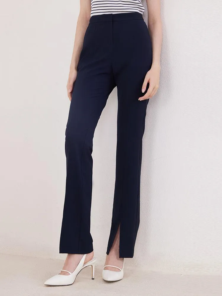 Dark Blue Slim Slit Pants