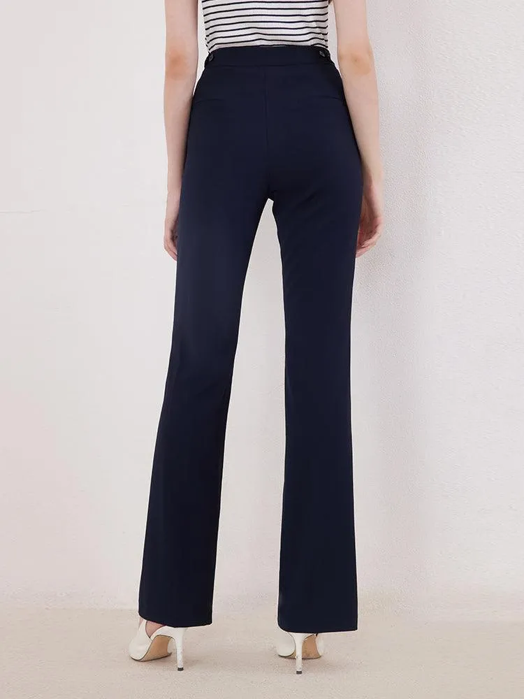 Dark Blue Slim Slit Pants