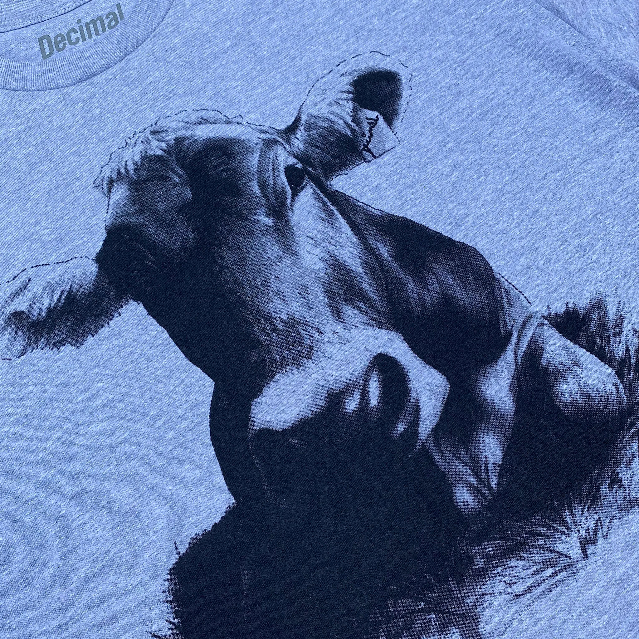 Decimal - 'Cow' T-Shirt - Sports Grey / Black