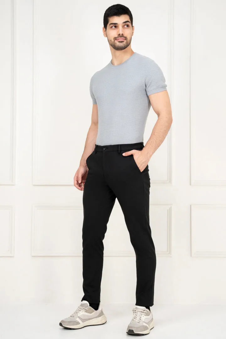 Deep Black Slim Fit Power Stretch Pants