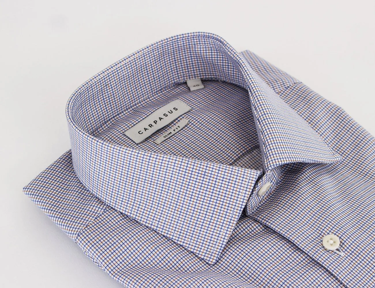 Dress Shirt Slim Fit Check Blue/Orange