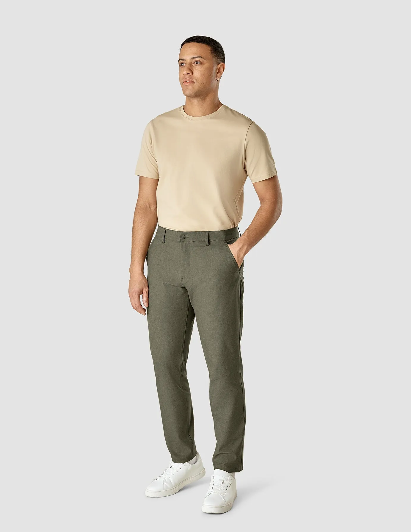 Essential Pants Slim Remote Green Melange