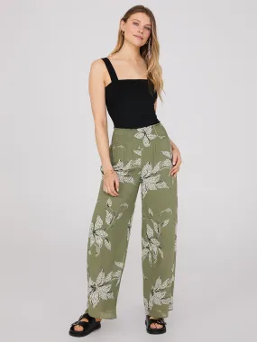 Floral Print Chiffon Palazzo Pants