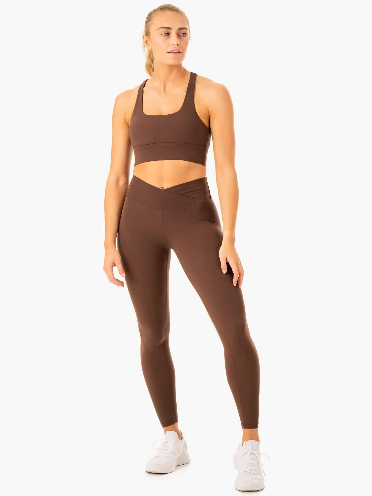 Flow Square Neck Sports Bra - Chocolate