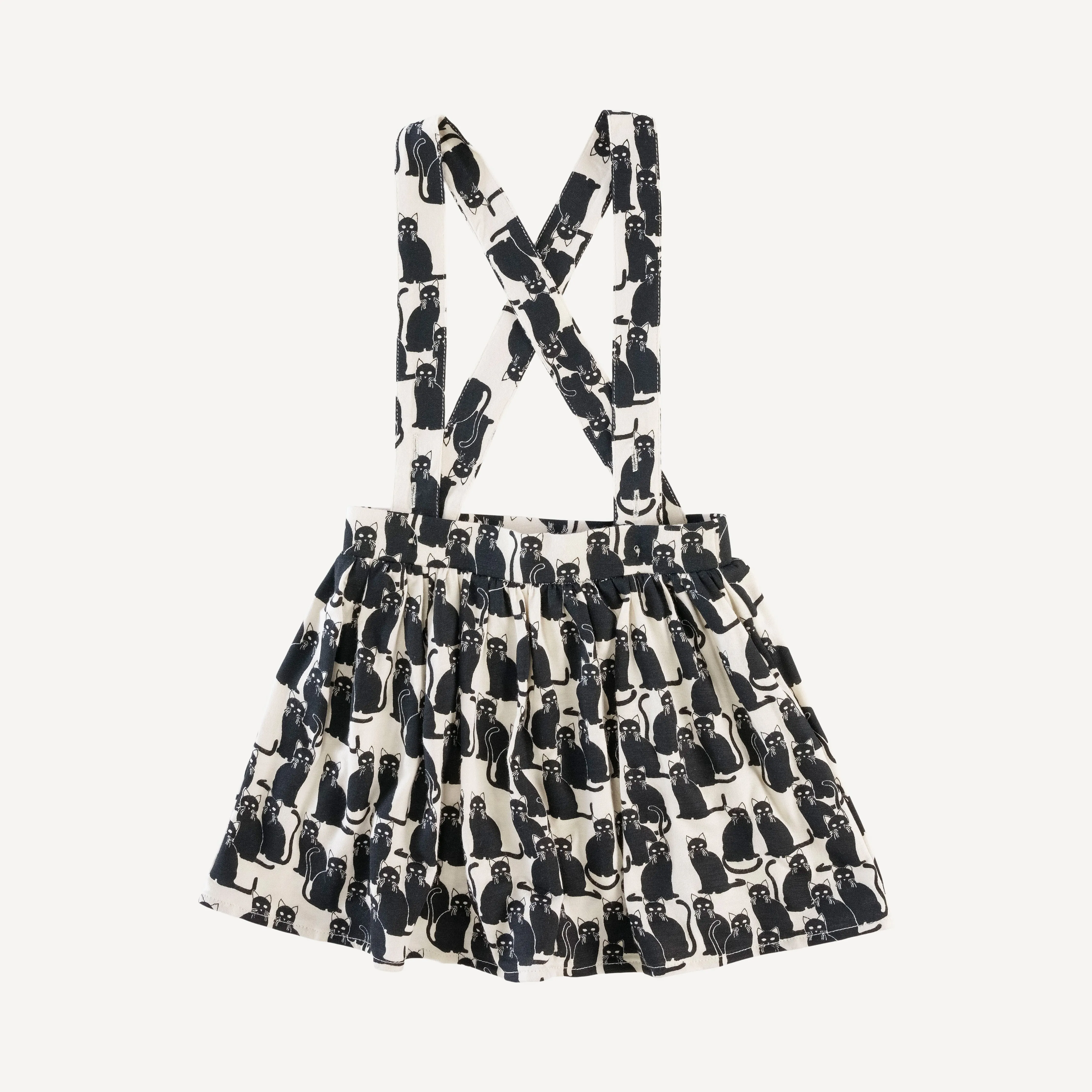 gathered suspender skirt | black cat | lenzing modal