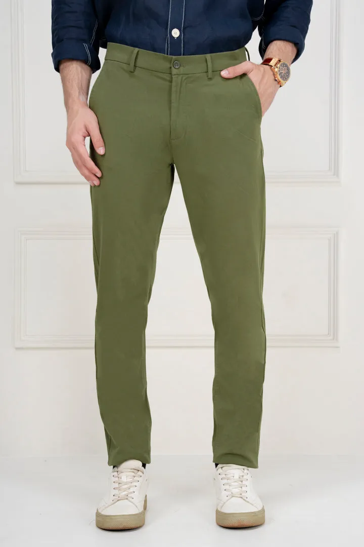 Green Slim Fit Stretch Chino Pants